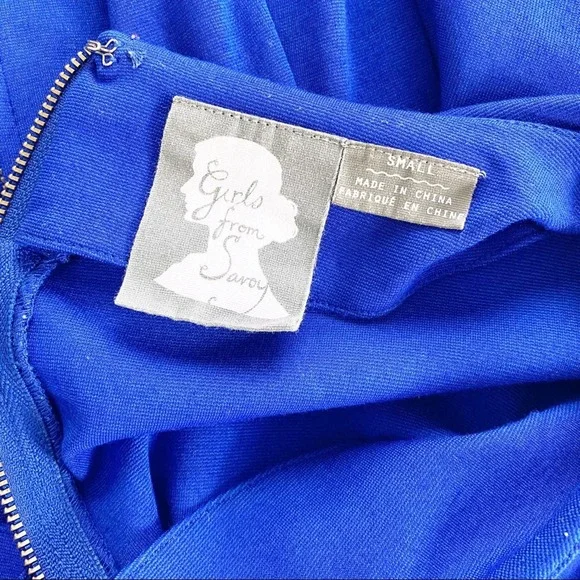 Anthro Girls from Savoy Blue Ponte Shift Dress S - Picture 5 of 6